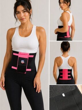 Pink & Black Waist Trainer Belt - Women's Support Belt